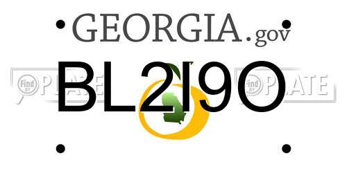 BL2I9O Georgia License Plate