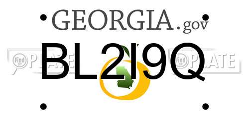 BL2I9Q Georgia License Plate