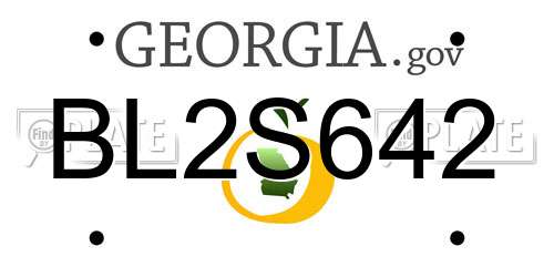 BL2S642 Georgia License Plate