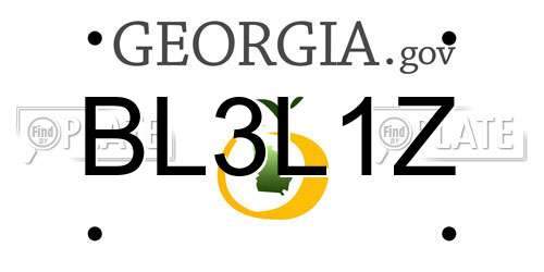 BL3L1Z Georgia License Plate