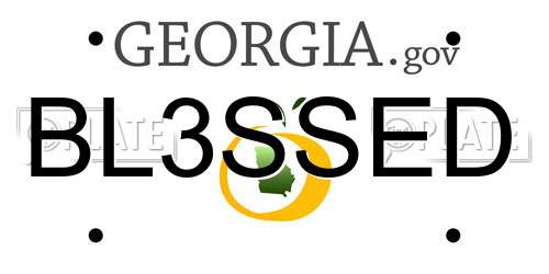 BL3SSED Georgia License Plate