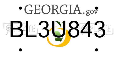 BL3U843 Georgia License Plate