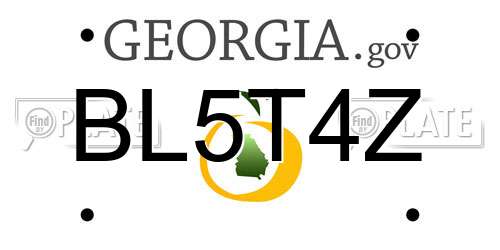 BL5T4Z Georgia License Plate