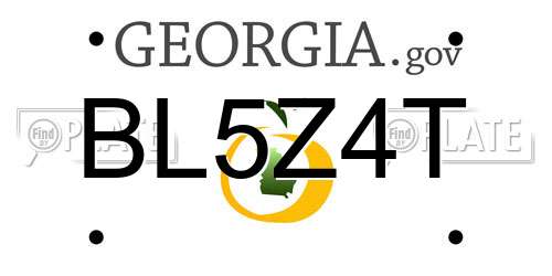 BL5Z4T Georgia License Plate