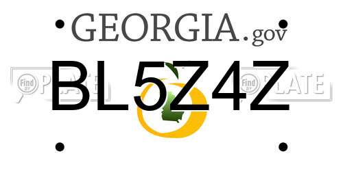 BL5Z4Z Georgia License Plate