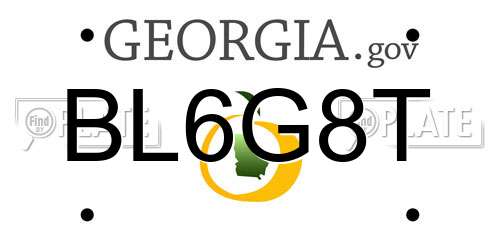 BL6G8T Georgia License Plate