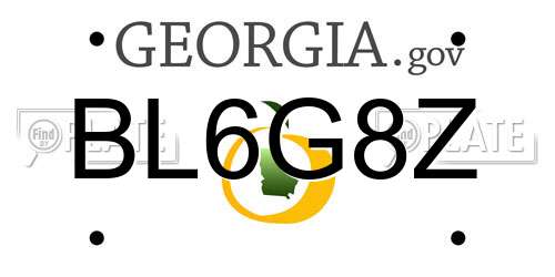 BL6G8Z Georgia License Plate
