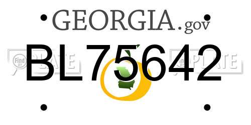BL75642 Georgia License Plate