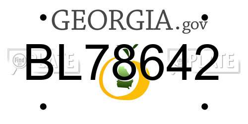 BL78642 Georgia License Plate
