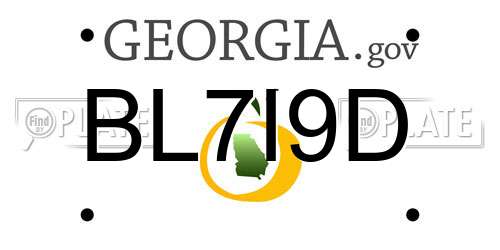 BL7I9D Georgia License Plate