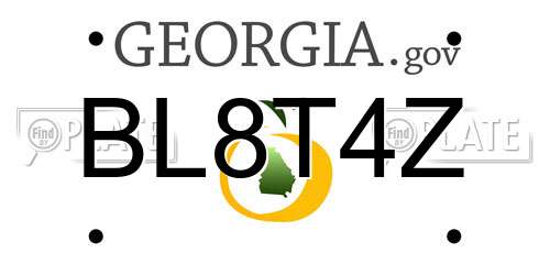 BL8T4Z Georgia License Plate