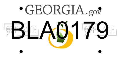 BLA0179 Georgia License Plate