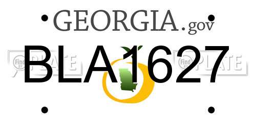 BLA1627 Georgia License Plate