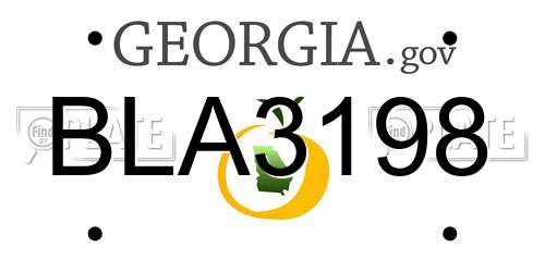 BLA3198 Georgia License Plate