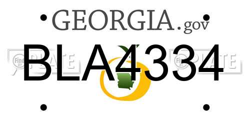 BLA4334 Georgia License Plate