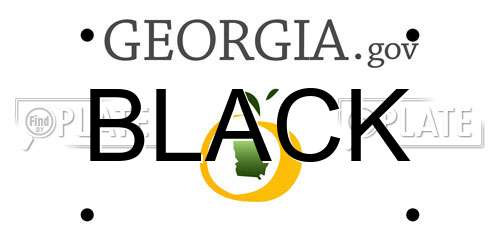 BLACK Georgia License Plate