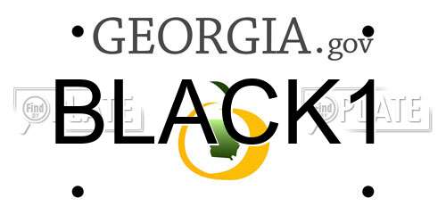 BLACK1 Georgia License Plate