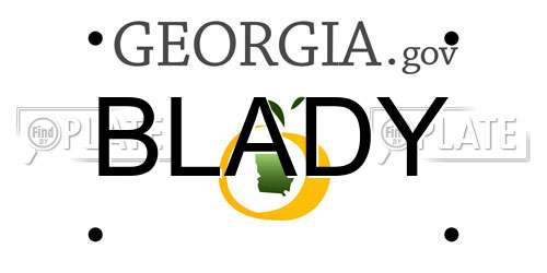 BLADY Georgia License Plate