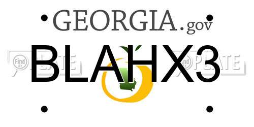BLAHX3 Georgia License Plate