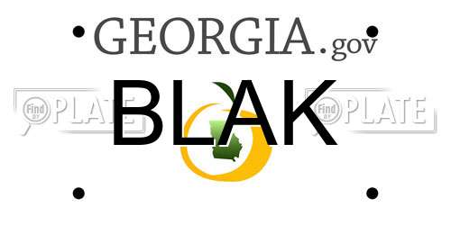 BLAK Georgia License Plate