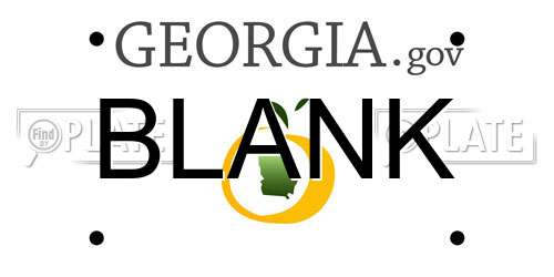BLANK Georgia License Plate