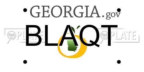 BLAQT Georgia License Plate
