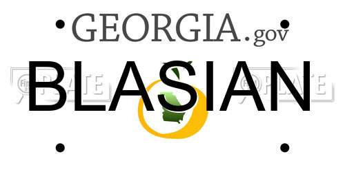 BLASIAN Georgia License Plate