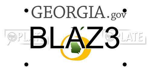 BLAZ3 Georgia License Plate