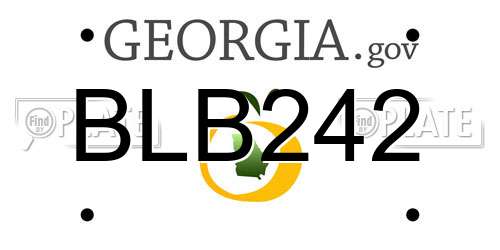 BLB242 Georgia License Plate