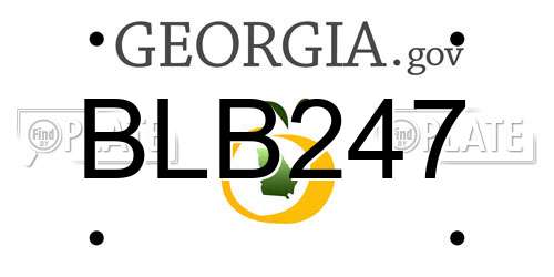 BLB247 Georgia License Plate