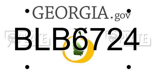 BLB6724 Georgia License Plate
