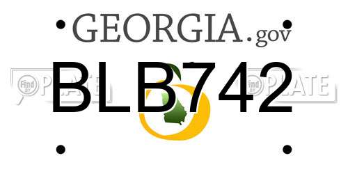 BLB742 Georgia License Plate