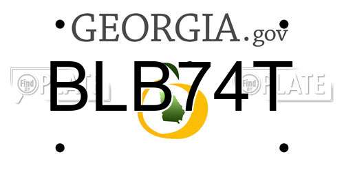 BLB74T Georgia License Plate