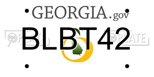 BLBT42 Georgia License Plate