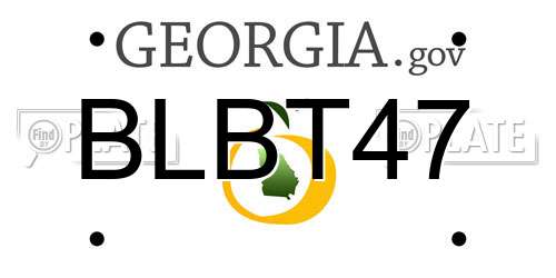 BLBT47 Georgia License Plate
