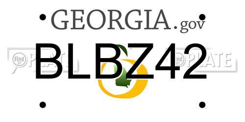 BLBZ42 Georgia License Plate