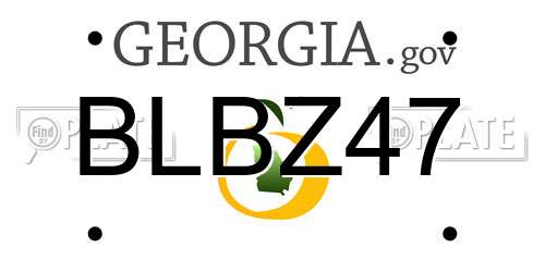 BLBZ47 Georgia License Plate