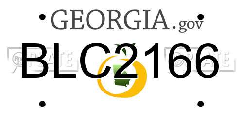 BLC2166 Georgia License Plate