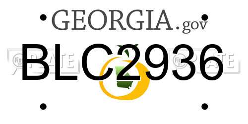 BLC2936 Georgia License Plate