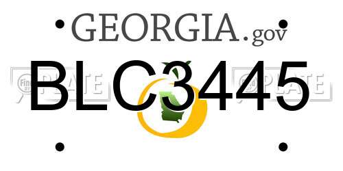BLC3445 Georgia License Plate
