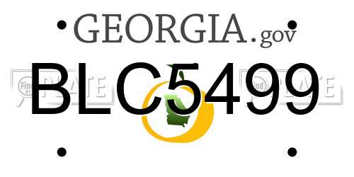 BLC5499 Georgia License Plate