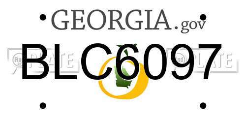 BLC6097 Georgia License Plate