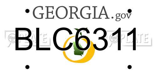 BLC6311 Georgia License Plate