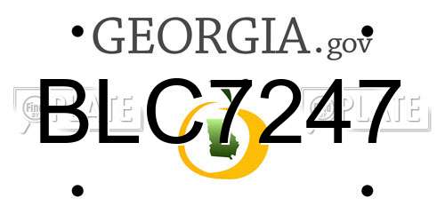 BLC7247 Georgia License Plate