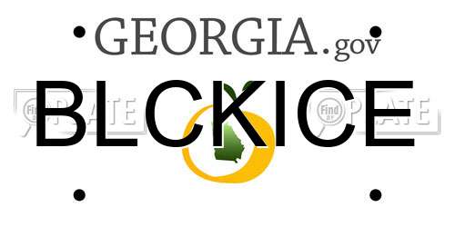 BLCKICE Georgia License Plate
