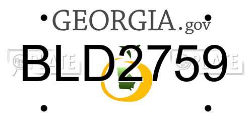 BLD2759 Georgia License Plate