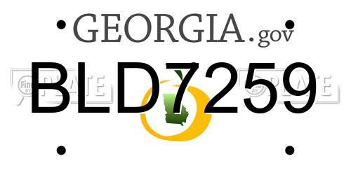 BLD7259 Georgia License Plate