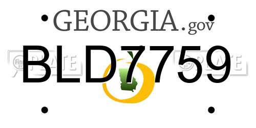 BLD7759 Georgia License Plate