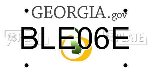 BLE06E Georgia License Plate