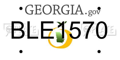 BLE1570 Georgia License Plate